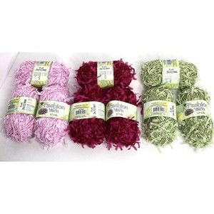 Nicole Crafts Fashion Yarn 47 Yd Ea Skein Pink Green Confetti Eyelash Lot 9 New
